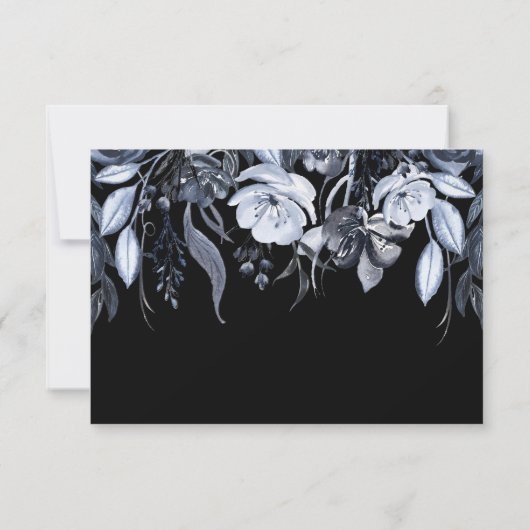Flore foncé | Réponse du Mariage d'aquarelle noire (Dos)