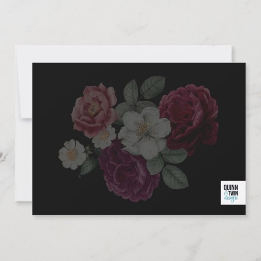 Flore foncée Faire-part de graduation (Dos)
