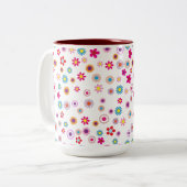 Flore géométrique brillante 2 tonalités LG Mug (Devant gauche)