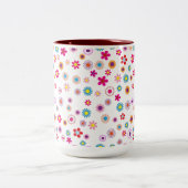 Flore géométrique brillante 2 tonalités LG Mug (Centre)