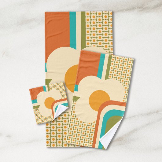 Flore géométrique les années 70 rétro