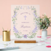 Flore Lilac Lavender Frame Baptême Bienvenue (Mariage)