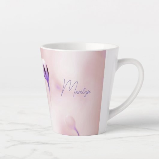Flore Lilac souple Imprimer Petite Mug Latte (Droite)