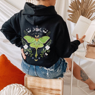 Flore Luna Moth Zip Up Sweat - shirt à capuche Bac