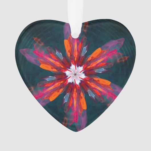 Flore Mandala Flowers Orange Red Blue Abstract (devant)