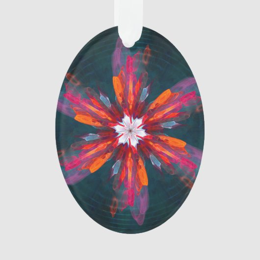 Flore Mandala Flowers Orange Red Blue Abstract (devant)