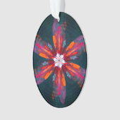 Flore Mandala Flowers Orange Red Blue Abstract (devant)