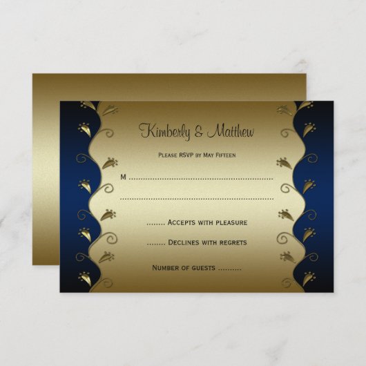 Flore marine et or RSVP (Devant / Derrière)