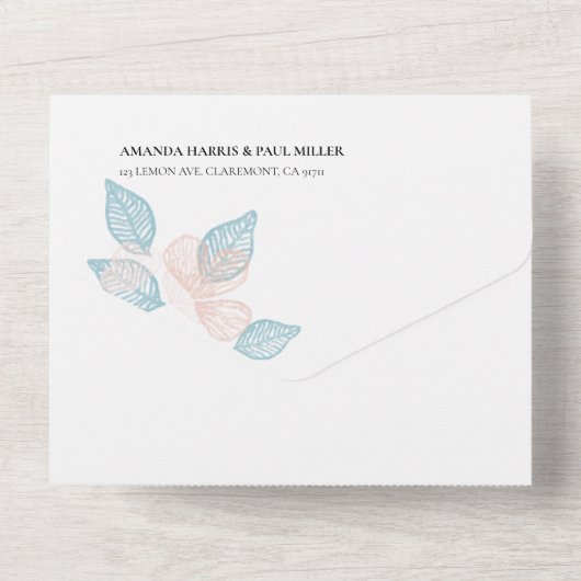 Flore minime tout en un Faire-part de mariage (Verso)