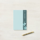Flore monochromatique turquoise Notes post-it flor (Sur un bureau)