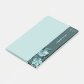 Flore monochromatique turquoise Notes post-it flor (Incliné)
