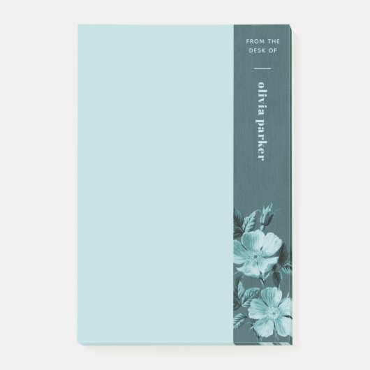 Flore monochromatique turquoise Notes post-it flor (Devant)