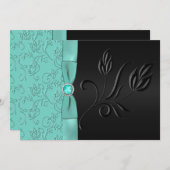 Flore noire et aquatique, Faire-part de mariage de (Devant / Derrière)