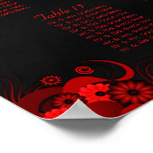 Flore noire et rouge 14 tables Mariages Tableau de (Coin)