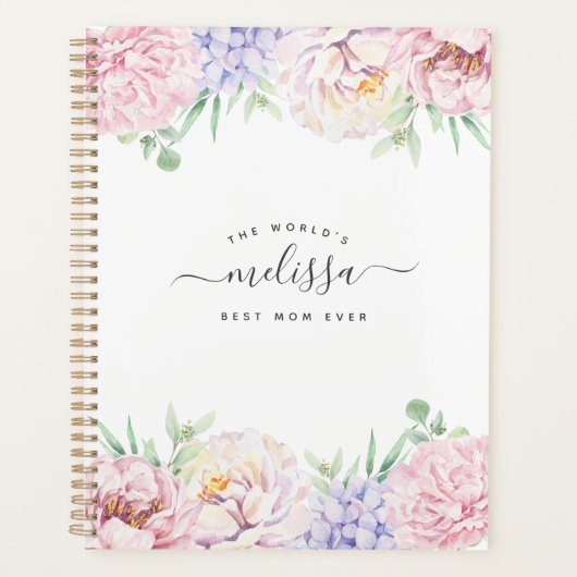 Flore pastel doux | Meilleur planificateur maman a (Devant)