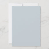 Flore poussiéreuse Baptême gris doux Invitation (Dos)
