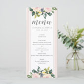 Flore printanière | Carte de menu Mariage (Debout devant)