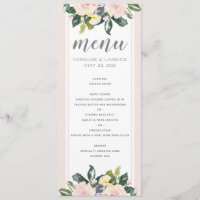 Flore printanière | Carte de menu Mariage
