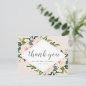 Flore printanière | Carte de remerciements Mariage (Debout devant)