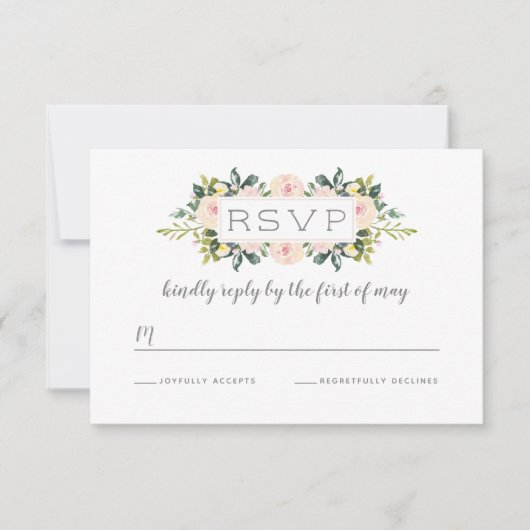 Flore printanière | Carte RSVP de mariage (Devant)