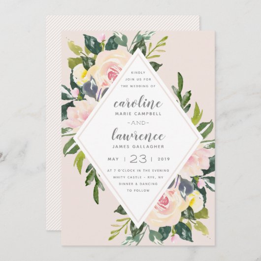 Flore printanière | FAIRE-PART DE MARIAGE (Devant / Derrière)