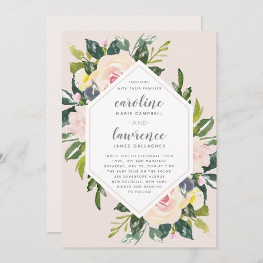 Flore printanière | FAIRE-PART DE MARIAGE (Devant / Derrière)
