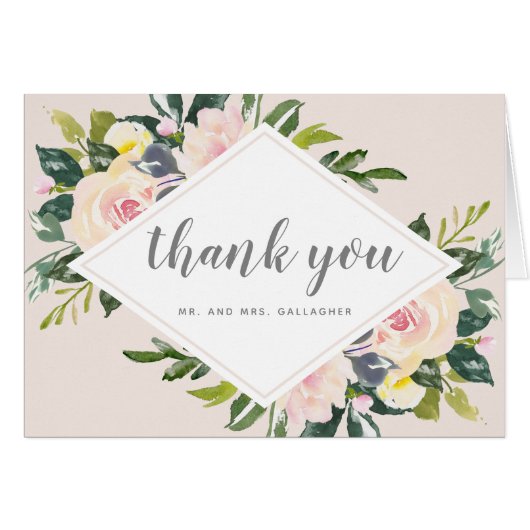 Flore printanière | Photos de Merci Mariage plié (Devant Horizontal)