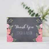 Flore rayonnante Carte de remerciements plat (Debout devant)