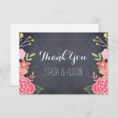 Flore rayonnante Carte de remerciements plat (Devant / Derrière)