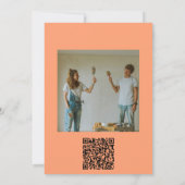 Flore rétro beige avec Faire-part de mariage photo (Dos)