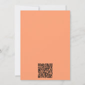 Flore rétro beige avec Faire-part de mariage QR (Dos)
