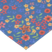 Flore rétro chic imprimé sur nappe bleue (Angle)