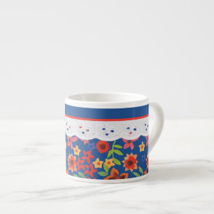 Flore Retro Personnalisée, Faux Lace Espresso Mug