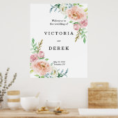 Flore romantique | Grande Affiche de bienvenue Mar (Cuisine)