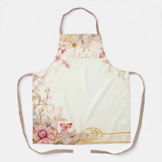 Flore romantique partout sur l'impression tablier (Recto)