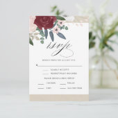 Flore romantique RSVP avec menu (Debout devant)