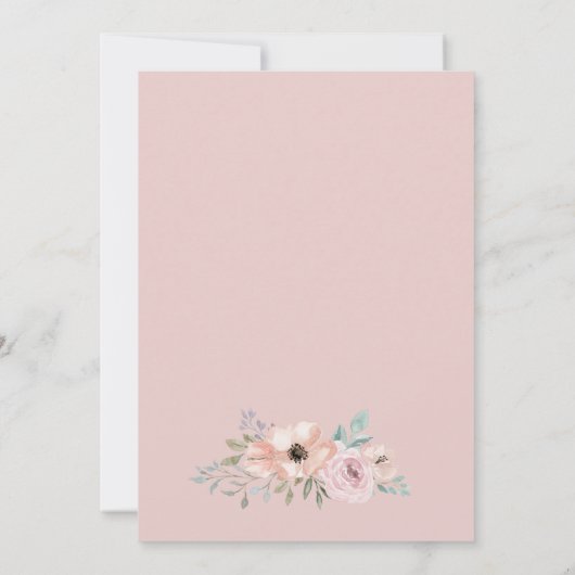 Flore Rose Dusty Enregistrer la carte de date (Dos)