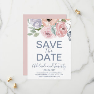 Flore Rose Dusty Enregistrer la carte de date