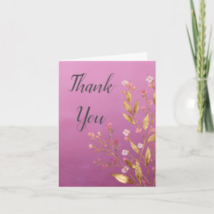 Flore rose et Carte de remerciements de finition o