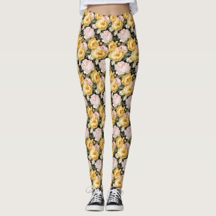 Flore rose et or #2 Leggings