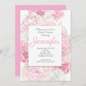 Flore rose pâle 16 Invitation (Devant / Derrière)