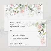 Flore rose pâle et Eucalyptus no Repas RSVP (Devant / Derrière)