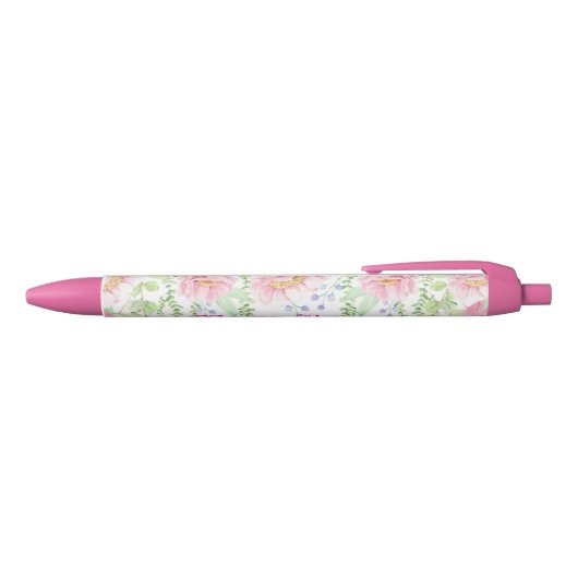 Flore rose personnalisée avec stylo de nom (Haut)