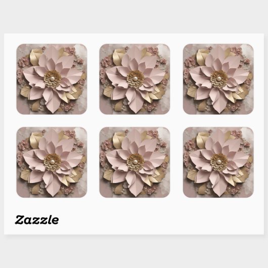 Flore Rose poussiéreux - Sticker (Feuille)
