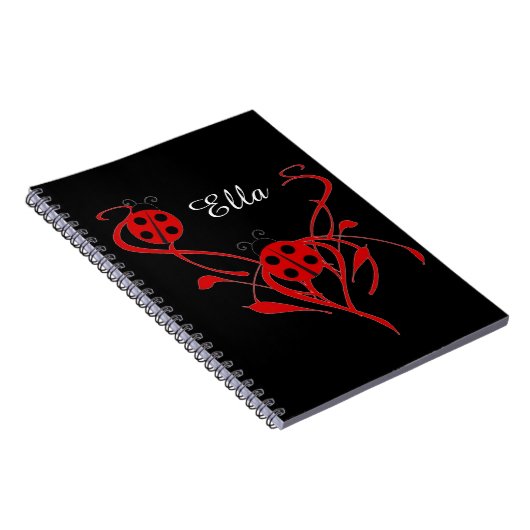 Flore rouge avec Carnet monogramme de Ladybug (Côté Droit)