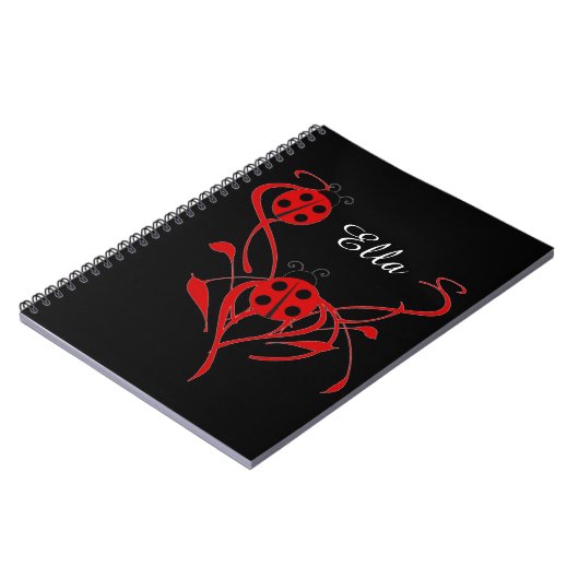 Flore rouge avec Carnet monogramme de Ladybug (Côté gauche)
