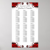 Flore rouge et blanc 15 tables Mariages Tableau de (Devant)