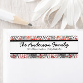 Flore rouge et bleue - Étiquettes d'adresse de ret (En situation)