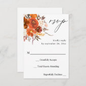 Flore rouge et orange no Repas RSVP (Devant / Derrière)