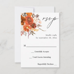 Flore rouge et orange no Repas RSVP